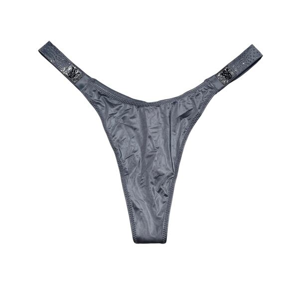 Victoria's Secret Scattered Shine Strap Smooth Thong Asteroid Grey Size Medium - Picture 1 of 3